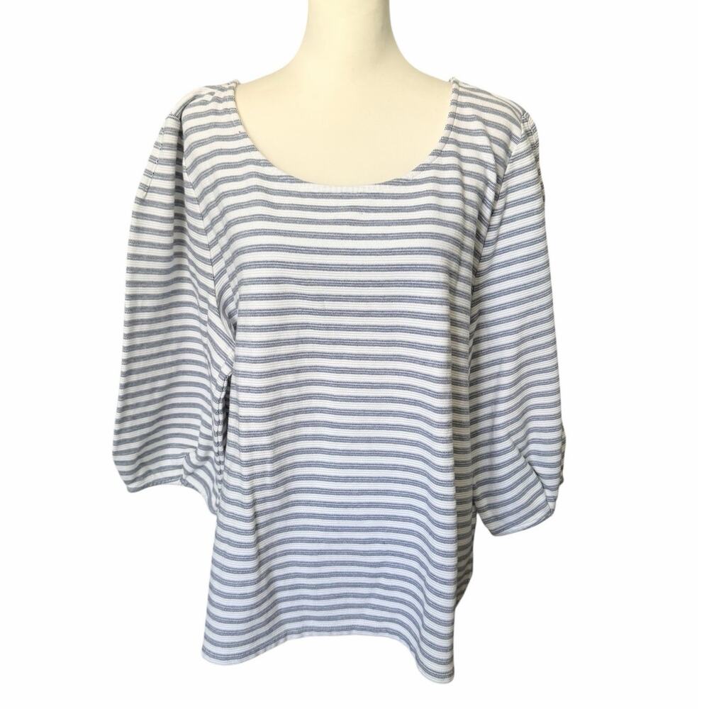 Talbots Women's Plus White and Blue Top size 3X